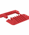 End Cap For 5 Channel Drive Over Cable Protector With Interlocking Design, Heavy Duty Up To 21,000 Lbs, Polyurethane Construction, Bright Orange