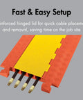 4 Channel Industrial Drive Over Cable Protector For One And A Quarter Inch Lines Heavy Duty Cable Ramp With 40K Axle Load Capacity