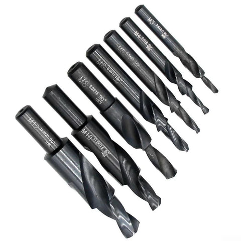 HSS cobalt two-stage step drill bit set for metal drilling; Amazon brand with several spiral bits