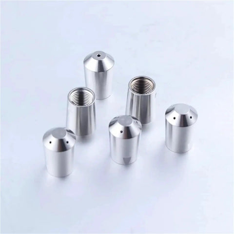 Premium Quick Swap One Millimeter Four Hole Steam Nozzle Tip for espresso makers, showing five stainless steel tips.