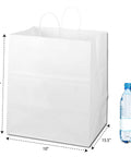 White Kraft Custom Printed Paper Bags With Twisted Handles Stand-Up Square Bottom 14x10x15.5 Inches single color artwork