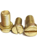 Heavy Duty Solid Brass Slotted Cheese Head Machine Screws M1.2 To M8 Metric Sizes, showing three screws in 4mm length.