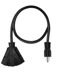 Beefy 100Ft Heavy Duty Outdoor Extension Cord With 3 Outlets 12 Gauge 3 Conductor SJTW Grounded Power Cable, black