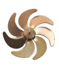 RC Boat Propeller Set Brass Seven Blade 36mm Diameter For Remote Control Boats And Subs, shown in a top view angle.
