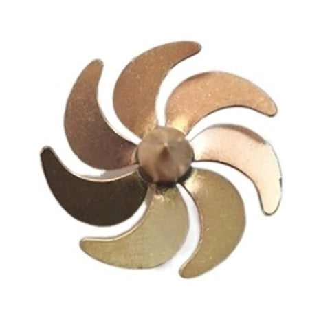 RC Boat Propeller Set Brass Seven Blade 36mm Diameter For Remote Control Boats And Subs, shown in a top view angle.