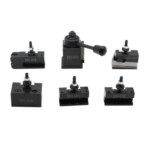 Lathe Quick Change Tool Post Set For 6 To 8 Inch Swing Pro Grade Kit with Main 250-000 Holder and other tool holders