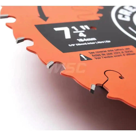 Close-up of Nail Slicer Framing Blade 7 And A Quarter Inch 24 Tooth For Corded And Cordless Tools, Pro Grade Anti Kickback Tooth Design