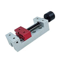 Pro Grade Compact Aluminum Flat Nose CNC Vise for Desktop Woodworking, 50mm clamp range, manual parallel jaw, easy mounting