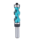 Premium Spiral Flush Trim Router Bit With Double Bearings, Carbide Cutter For Smooth Woodworking And Precise Edge Trimming, 1/2 Inch Shank 3/4 Inch Diameter, Perfect DIY Tool