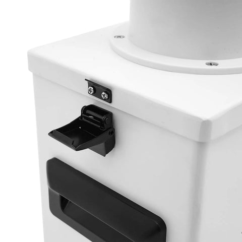 Close-up of Pro Grade Solder Fume Extractor With 3 Stage Filtration 95 Percent Smoke Capture, showing latch and handle detail.