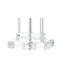 Base of Ophelia Clear Solid Crystal LED Table Lamp With White Linen Shade, Modern Rectangular Column Design