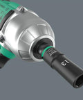 Electric wrench with 13mm socket, Long Three Eighths Inch Drive Deep Socket Set Fourteen Piece Impaktor Technology for beastly durability