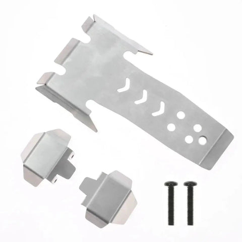 Stainless Steel Chassis Frame And Axle Cover Upgrade For VP Optic H10 Tracked RC Cars with screws visible