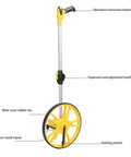 12 Inch Folding Mechanical Measuring Wheel Straight Up Reliable Metric Distance Tracker With Portable Carry Handle and tripod features.