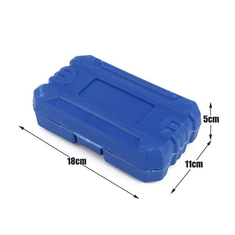 Blue plastic case for 11 Piece Twist Socket Set For Damaged Bolts And Lug Nuts 9mm To 19mm Nut Remover Kit, closed view.