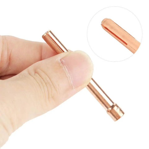 Copper collet from 10Pcs Copper Welding Collets Set 2.4mm Hole For WP 17 18 26 Torches Durable Heat Resistant Replacement Parts
