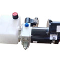 24V Hydraulic Power Unit Set For Electric Pallet Truck Stacker, compact steel pump with hydraulic reservoir.
