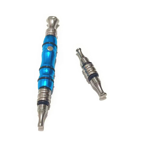 Car Dent Repair Leveling Pen Kit With Percussion Stick And Magnet Pen For Dent Removal On Sheet Metal, shown in blue and silver.