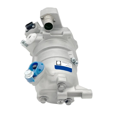 Electric AC Compressor B30EV ETS34GYBGAA front view showcasing reinforced steel housing for crisp cabin air.