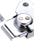 Heavy Duty Toggle Catch Latch With Duckbill Hasp Lock, 60X72Mm Steel Clamp For Cabinets Tool Boxes And Cases Pack Of 2, Easy Install Fast Secure close-up of latch detail