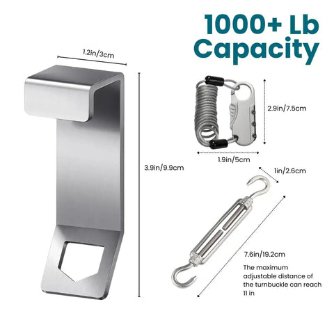 Heavy Duty Stainless Steel Cooler Security Kit For Boats And Trailers With Anti Theft Lock Brackets, Retractable Cables, And Turnbuckles - 2 Pack, Fits Yeti And RTIC Tundra Coolers