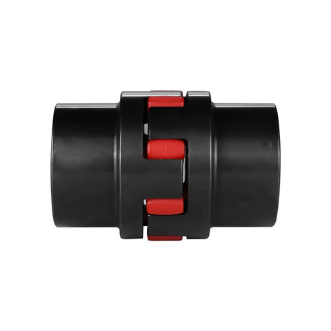 D40 L66 Bore 18 To 18mm 45 Steel Shaft Coupling XL1 Type Jaw Coupling With Elastomeric Spider For Medium And Large Equipment Rock Solid Strength AISI 1045 Steel Vibration Free Easy Install Stable Transmission, black and red