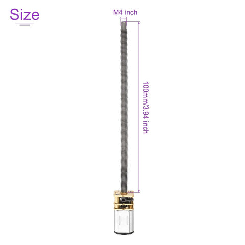 Micro DC Gearbox Motor 6V 30RPM High Torque 12 Rated Output Shaft 4mm Metal Gearbox with 100mm M4 shaft for RC cars.