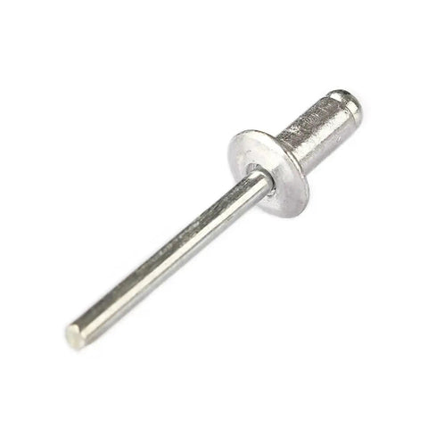 Close-up of a metal blind rivet from the Heavy Duty Riveter Set With Pop Rivet Gun And 120 Piece Blind Rivets Assortment For Metal DIY Projects Pro Grade