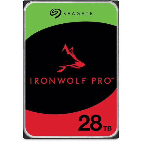 IronWolf Pro 28TB NAS Hard Drive Two Pack For 24x7 Operation With Fast Sustained Transfers And 550 TB Per Year Workload Rate Limit Built For Reliable Multi Drive NAS Storage And Heavy Read Write Workloads, Seagate 28TB drive label