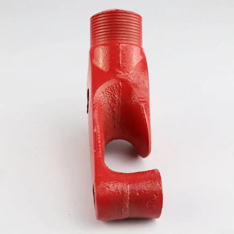 Kick Plumbing Projects With This Heavy Duty Manual Steel Pipe Bender! Red steel pipe bender head for precise angles.