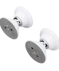 Heavy Duty RV Magnetic Door Stopper For Camper And Trailer with white and silver design for strong door holding.