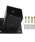 Slanted Roof Pergola Brackets For Wall Mounted 4x4 Posts, Heavy Duty Steel Gazebo Hardware Kit With Screws, Black Finish