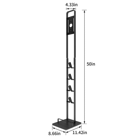 Stable Metal Vacuum Stand Holder For Dyson Handheld Vacuums V6 V7 V8 V10 V11 V12 V15 No Drill Docking Station with dimensions