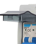Close-up of PV DC Circuit Breaker 32A 6kA IP65 DC Isolator Switch for PV Solar Panel Grid Connected Systems Home and RV Use Pro Grade Miniature Breaker