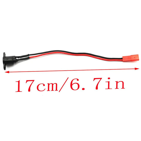 Charging Port Wire With Silicone Waterproof Cover For M365 Electric Bike, 17cm Long, 6.7 Inch Lead shown with length measurement