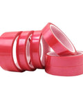 Red Polyimide Tape for High Temp PCB Masking, rolls stacked, 0.053mm thick, 33m long, heat resistant up to 260C, residue free