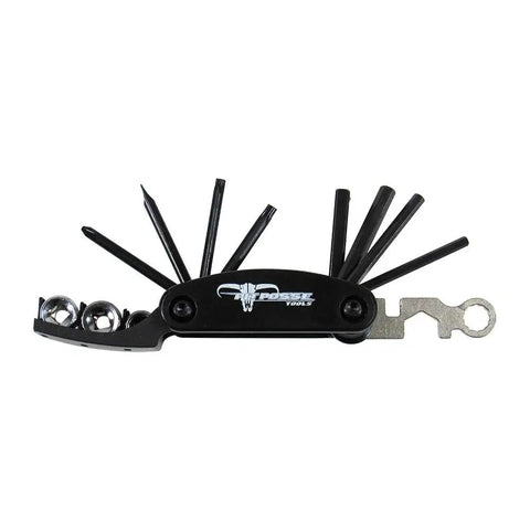 Harley Davidson Compatible 12 In 1 Folding SAE Tool For Motorcycles with hex keys and sockets, compact design