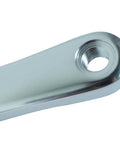 Close-up of silver end of Fixed Gear Crankset 44T 170mm Aluminum Alloy for Single Speed Bikes with threaded pedal hole.