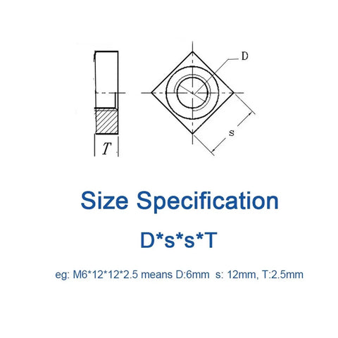 Heavy Duty Thin Square Nuts Bulk Pack Zinc Plated Carbon Steel M2.5 M3 M4 Lock Down Hard On Welding Frames And Garage Projects Built Tough And Ready For The Long Haul Without Slipping Up