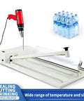 Heavy Duty 2 In 1 Shrink Wrap Machine And Heat Sealer 800W Adjustable Speed Packaging Rig with heat gun and shrink film.