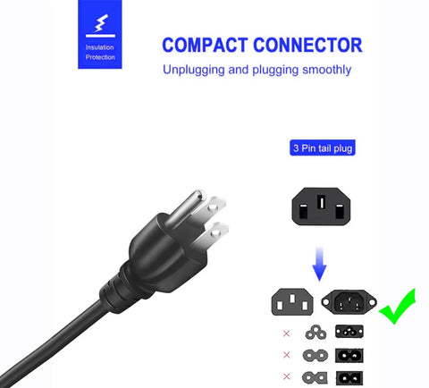 3 Prong Replacement Power Cord For Electric Pressure Cooker And Kitchen Appliances Like Rice Cooker Microwave Soy Milk Maker And More