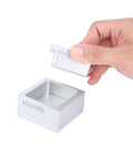 Pre Press Aluminum Mold 6061 CNC Machined Mold For Precise Casting And Durable Tooling Silver 2.5 By 2.5 Inch Pro Grade Molding Jig For DIY Projects And Pro Makers, hand holding aluminum mold insert