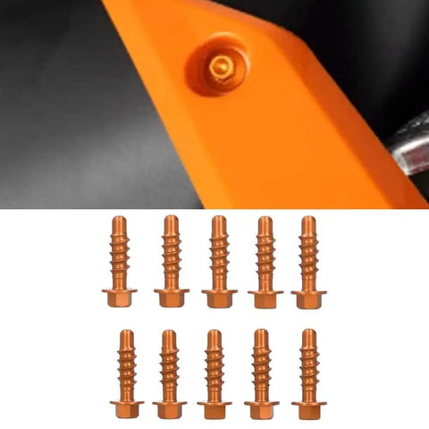 Close-up of KTM 10 Pack Anodized Aluminum Self Tapping Screws Direct Replacement For KTM 125 150 200 250 EXC XC SXF EXCF XCF 1997 2020