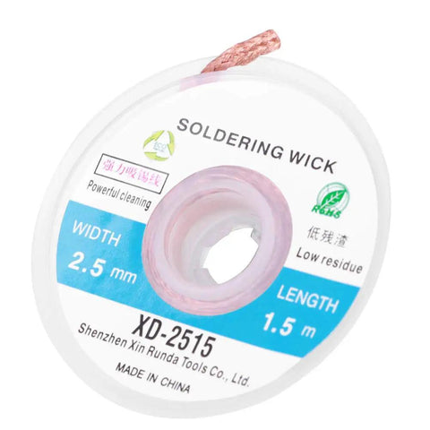 Premium Copper Solder Wick Desoldering Braids For PCB Repair And Electronics Soldering with 2.5mm width and 1.5mm length
