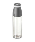 650ml Leakproof Grey Water Bottle With Direct Sip Lid Cup Elastic Carry Strap For Bags Easy Hydration On The Go Safe Durable Bottle