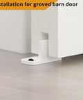 4 Pack POM Plastic T Shape Adjustable Sliding Barn Door Floor Guides with Screws, White, Installed on Floor