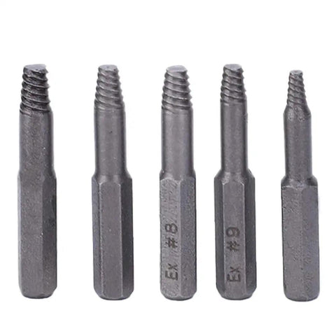 Heavy Duty 22 Piece Screw Extractor Set For Grabbing Stripped Bolts And Damaged Screws With Deep Thread Alloy Bits Plus Strong Magnet Connector For Tough DIY Home Repair Jobs In Your Garage, 5 alloy extractors