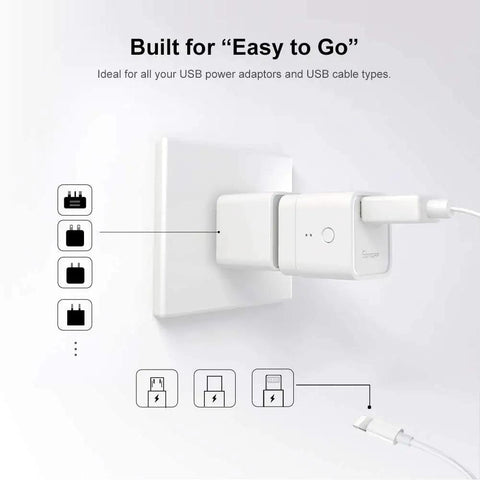Smart USB WiFi Adapter For Type A USB Devices 5V Two Pack With App Remote Control Alexa And Google Home No Hub Required shown plugged into wall socket
