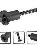 Barn Door Stopper Track Connector Accessory For Sliding Doors Wall Track Spacers, black carbon steel, easy install close-up view.