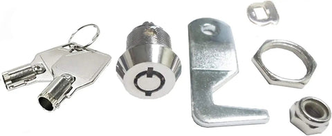 Tubular Cam Lock Replacement For Tool Box 5/8 Inch Body With Black Key Cover, Includes 2 Keys Per Lock, All Keys Alike, 180 Degree
